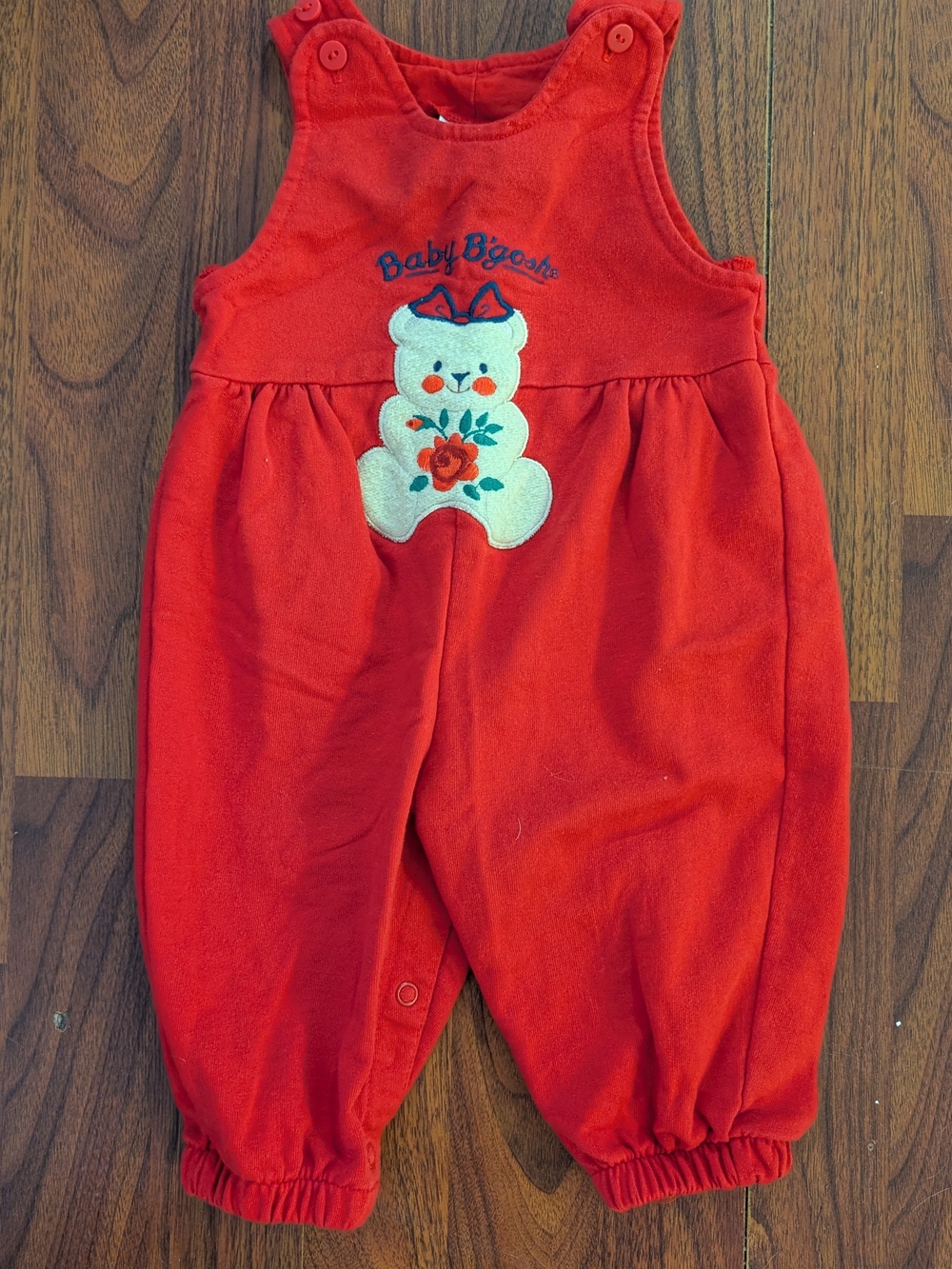 Vintage Baby B'gosh Red Bear Applique Overalls